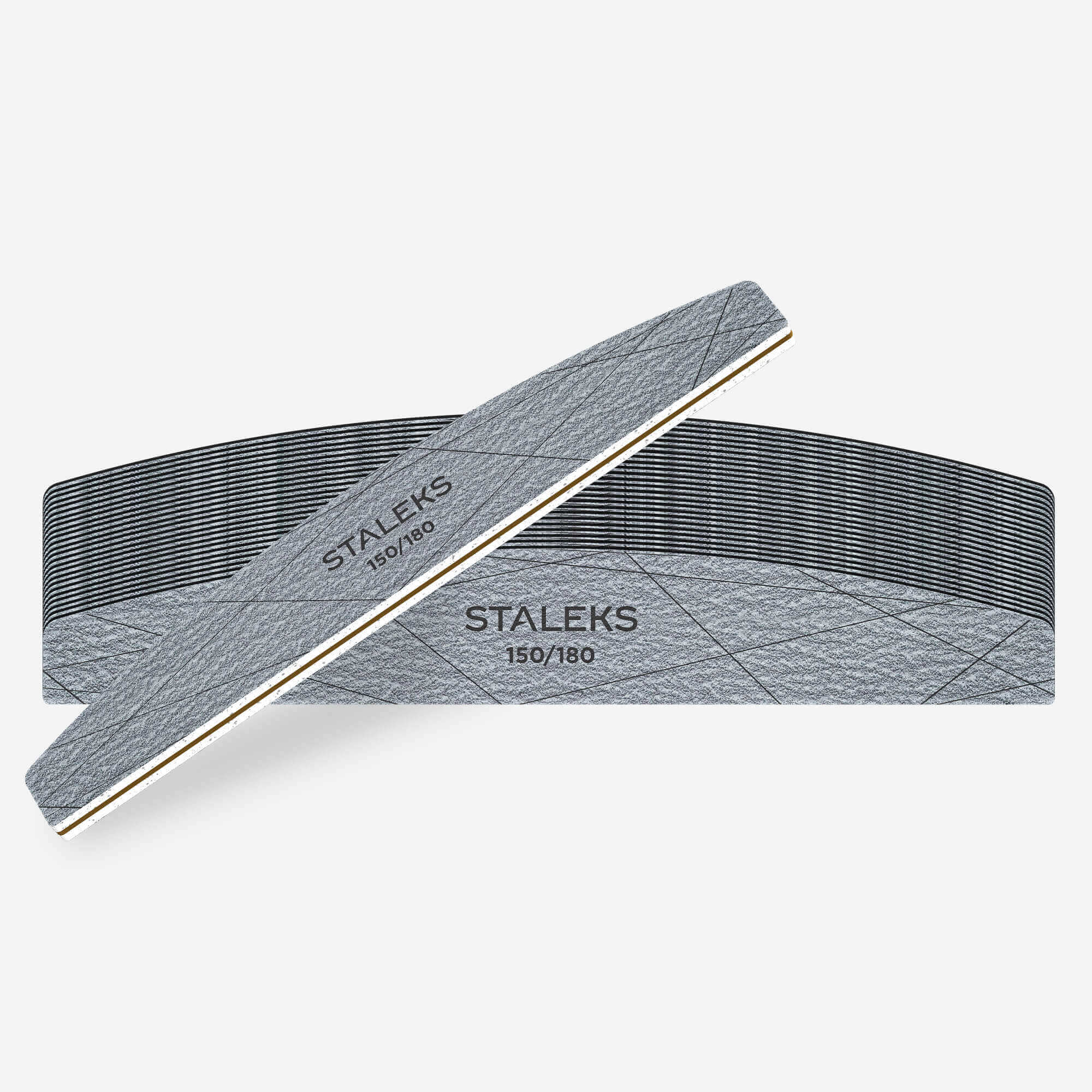 25pcs — Staleks Smart 40 Crescent Nail File — straight side detail