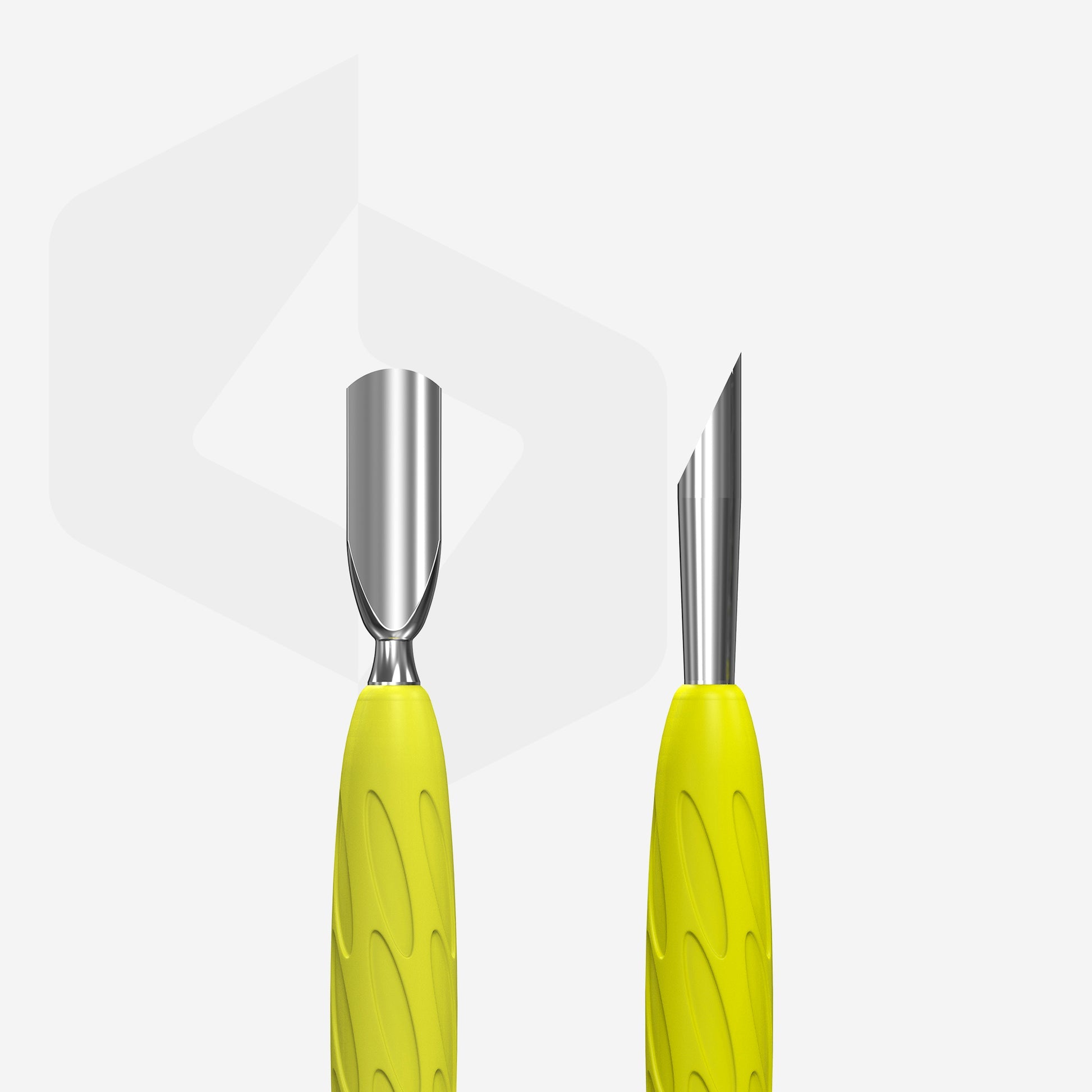 Staleks UNIQ 10 TYPE 2 Gummy Pusher — beveled (slanted) end close-up