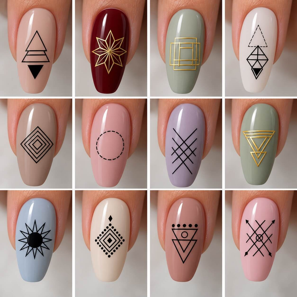 Stamping plate JinTian-Y024 with geometric nail art designs