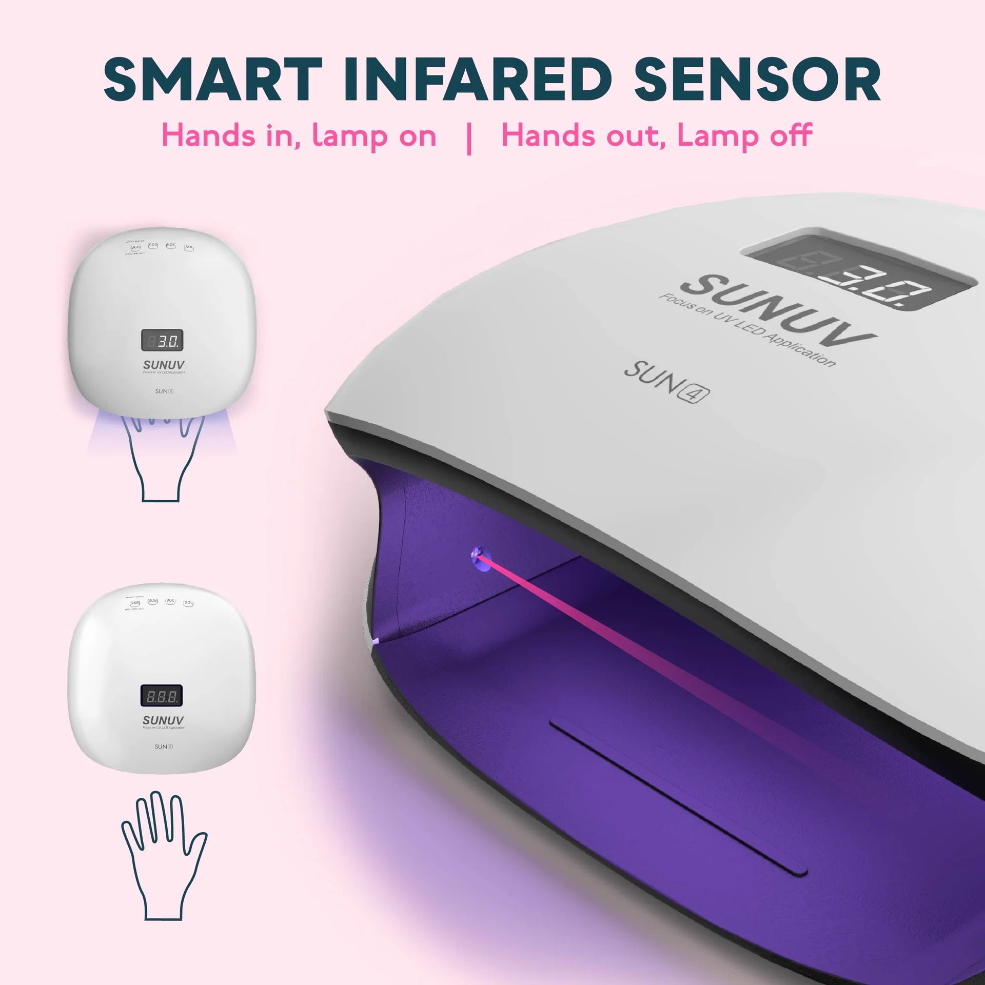 SUN4 UV LED nail lamp SUNUV 48W fast curing lamp for gel polish