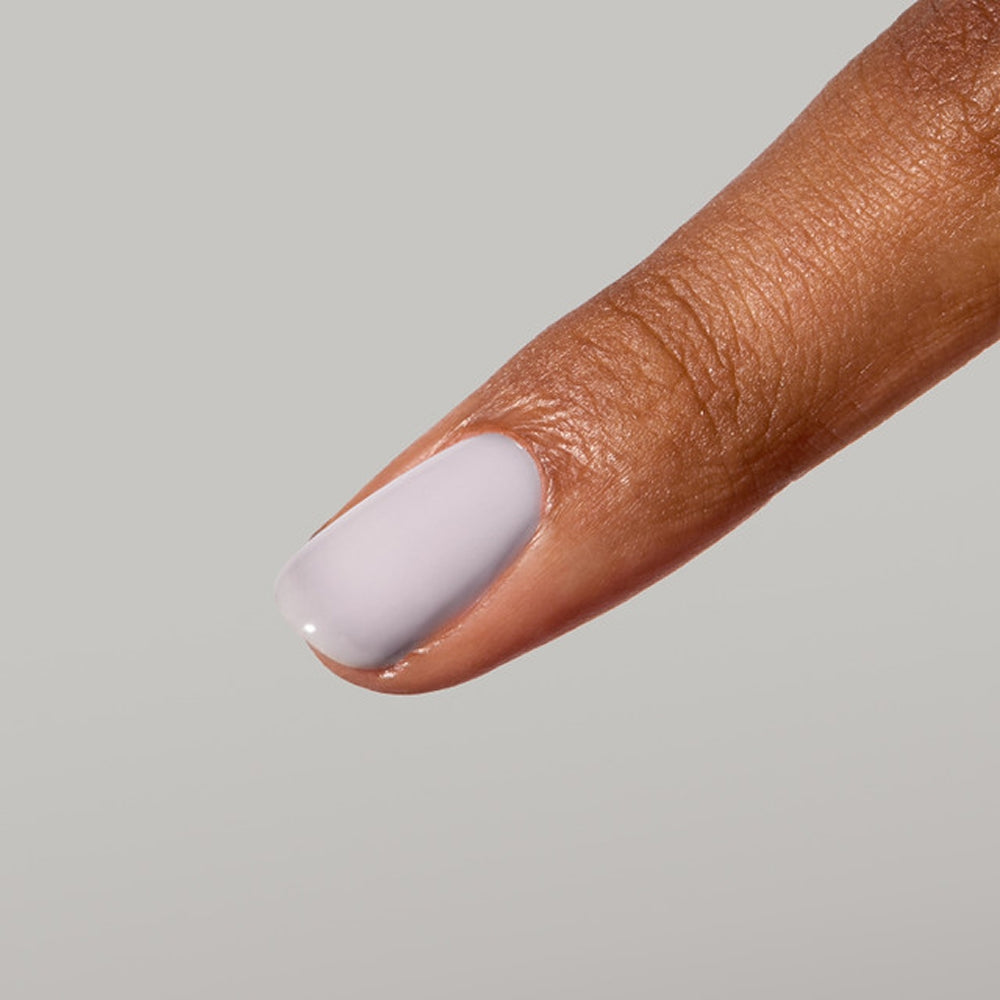 Off-white fibre-reinforced manicure using Bella shade