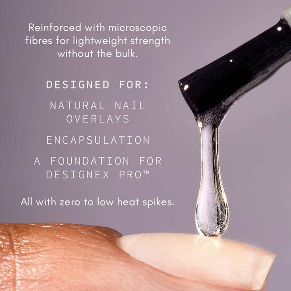 The GelBottle anti-leak C-curve brush applying Clear Fibre BIAB