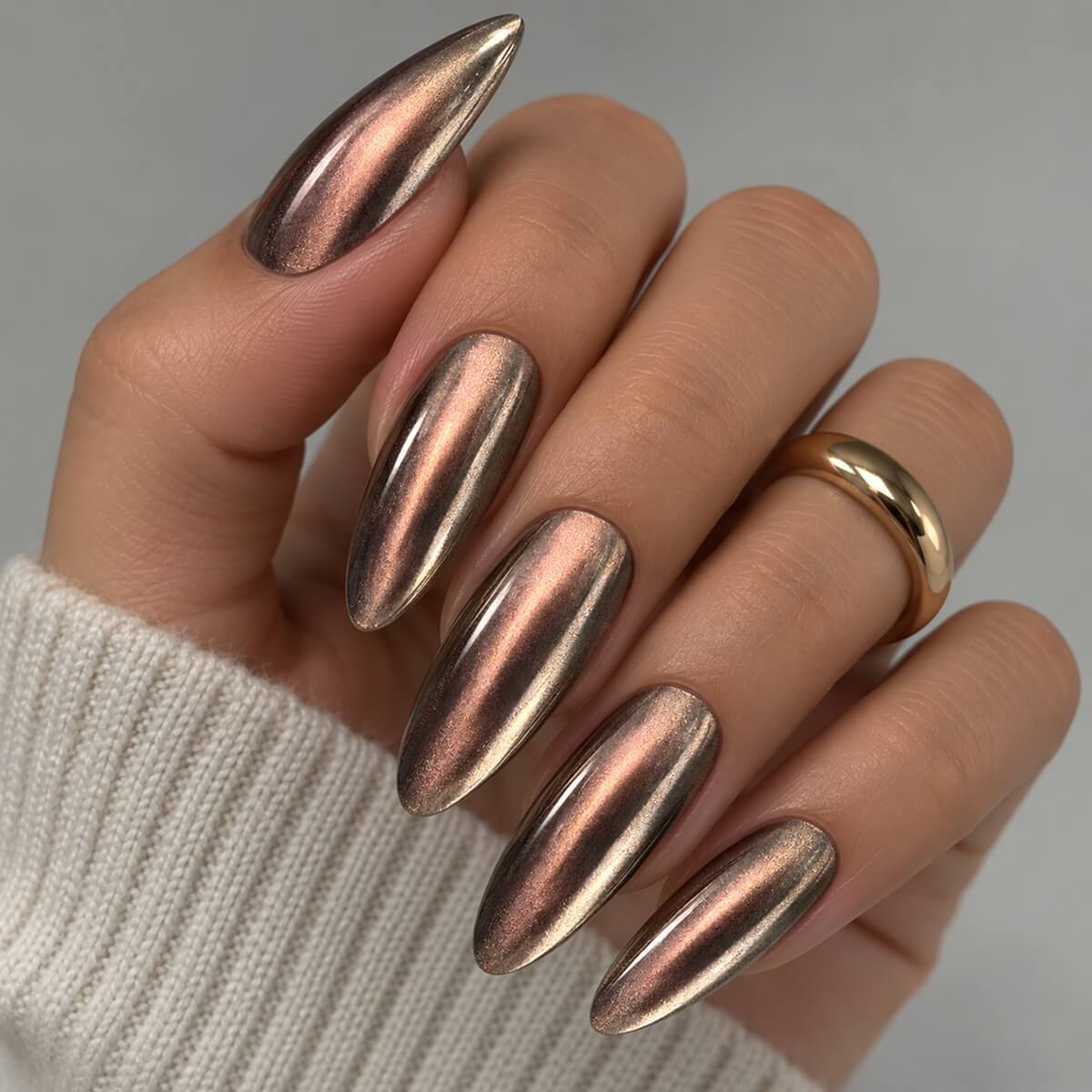 TOUCH Aurora Powder 15 ultra-fine golden brown chrome pigment for nails