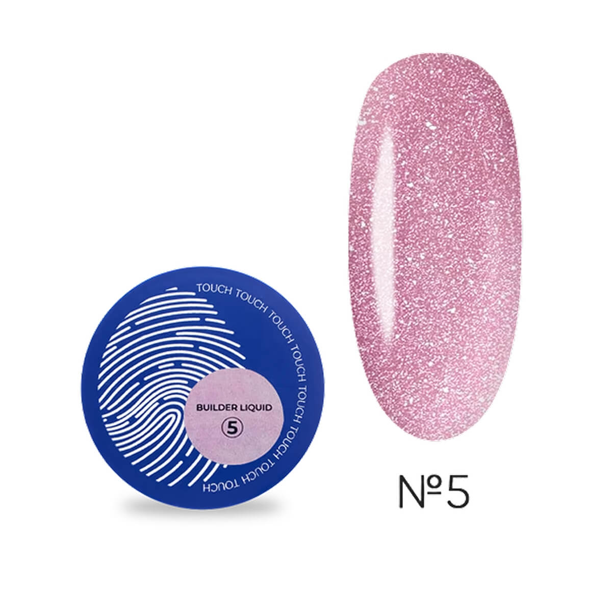 TOUCH Builder Liquid 05 lilac glitter nail strengthening gel, 15ml bottle