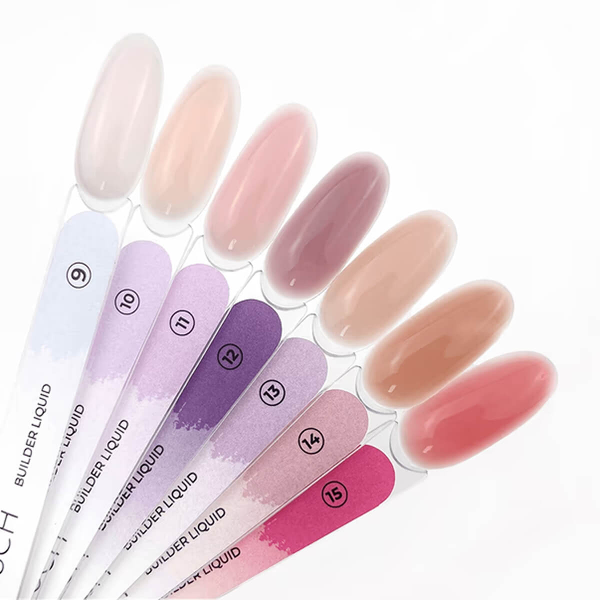 TOUCH Builder Liquid 15 semi-transparent coral gel for short nail extensions