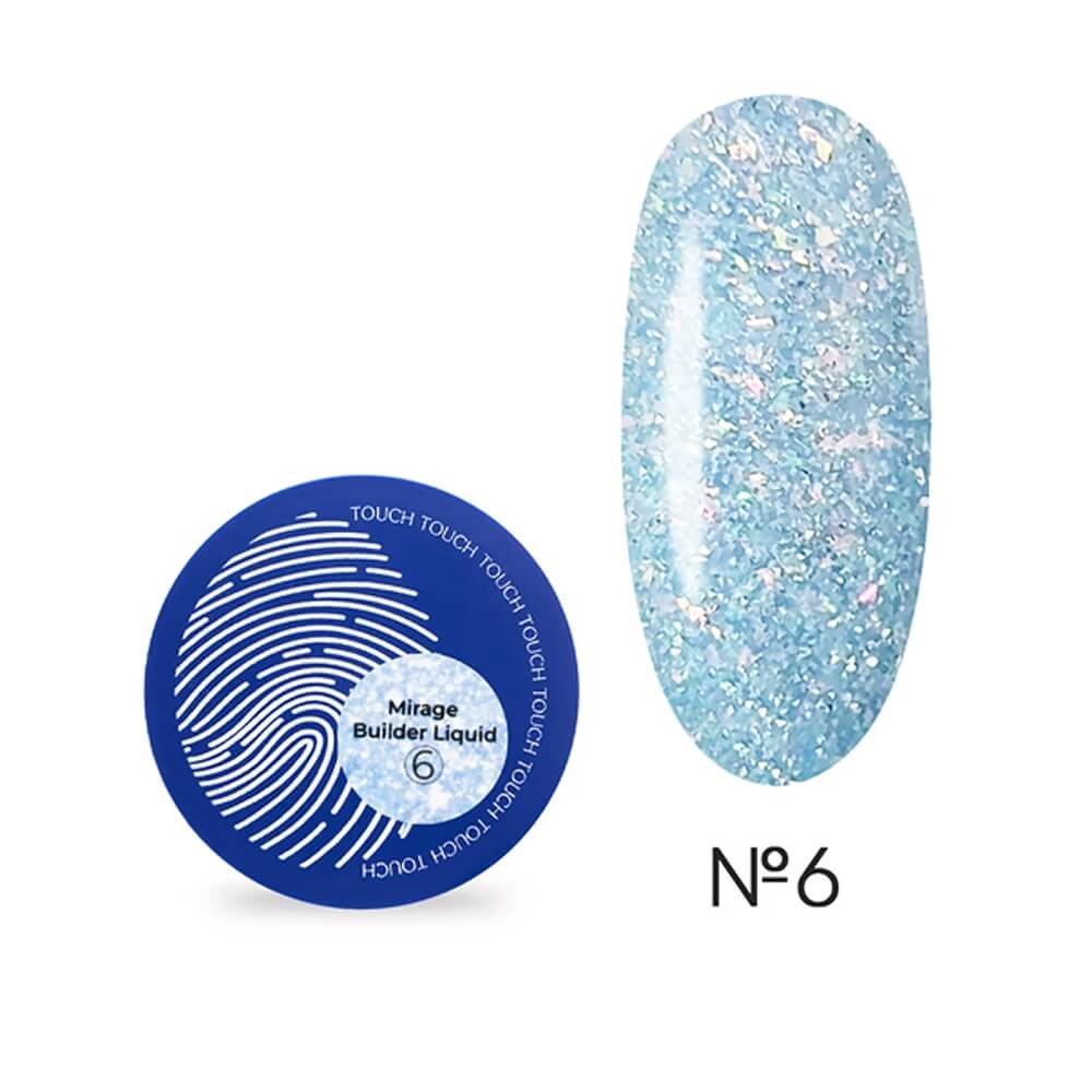 TOUCH Builder Liquid Mirage 06 – Blue Reflective Glitter Nail Builder