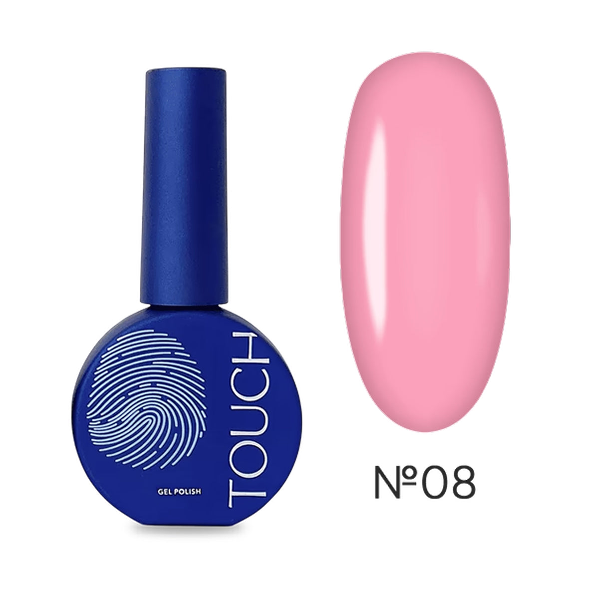 TOUCH #08 pink gel polish for classic manicures and nail art