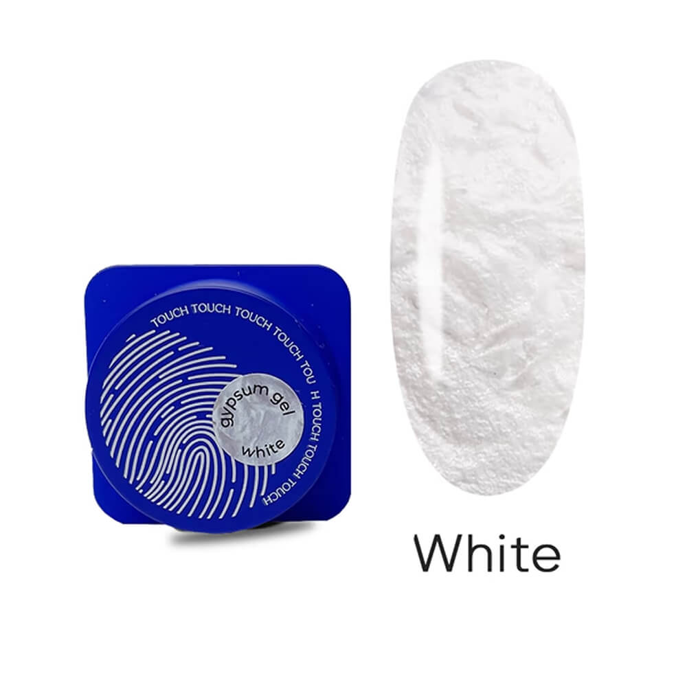 5ml — TOUCH Gypsum Gel White — closed jar, textured white gel