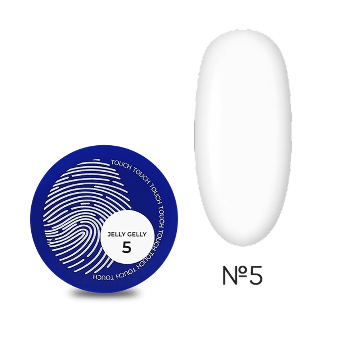 TOUCH Jelly Gelly 5 white building gel for nail extension, 15ml jar