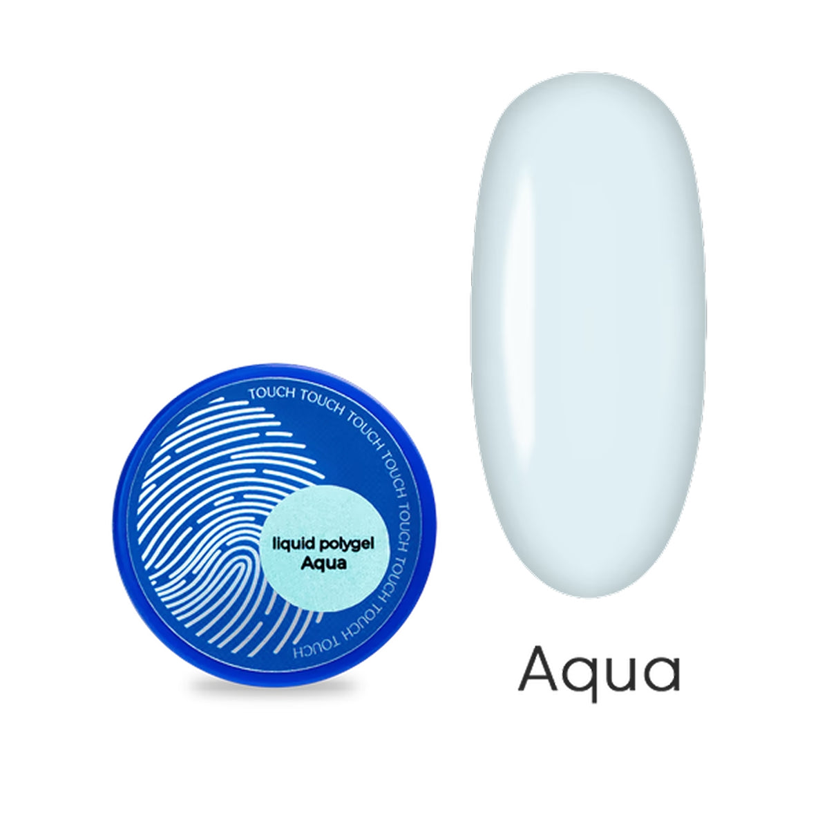 TOUCH Neon Liquid Polygel Aqua light blue nail builder gel 15ml
