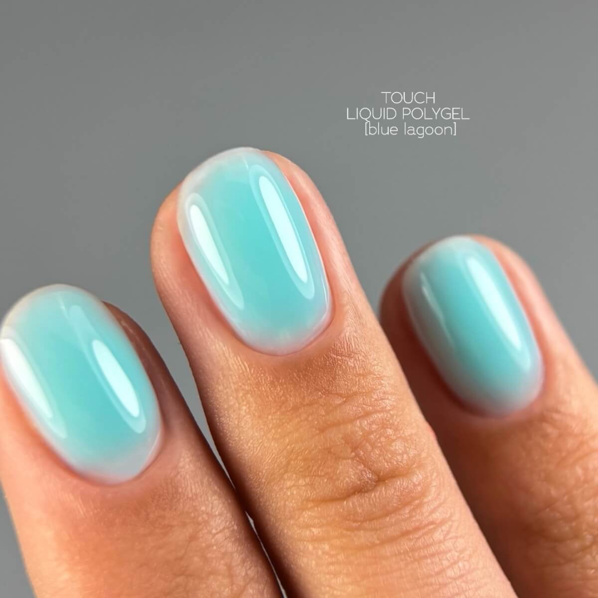 TOUCH Blue Lagoon shade liquid polygel for nail extension and repair, 15ml