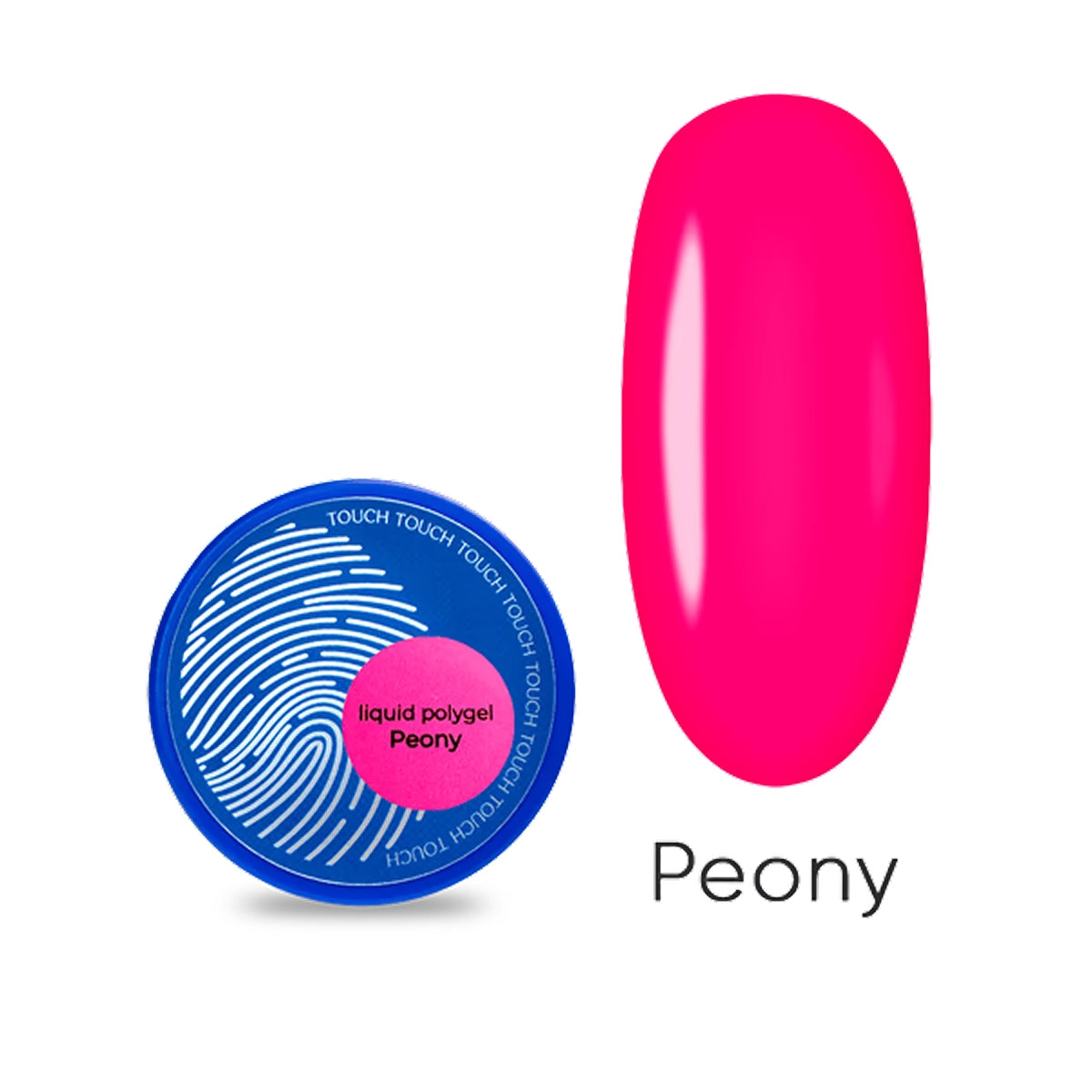 TOUCH Liquid Polygel Peony red nail extension gel, 15ml bottle
