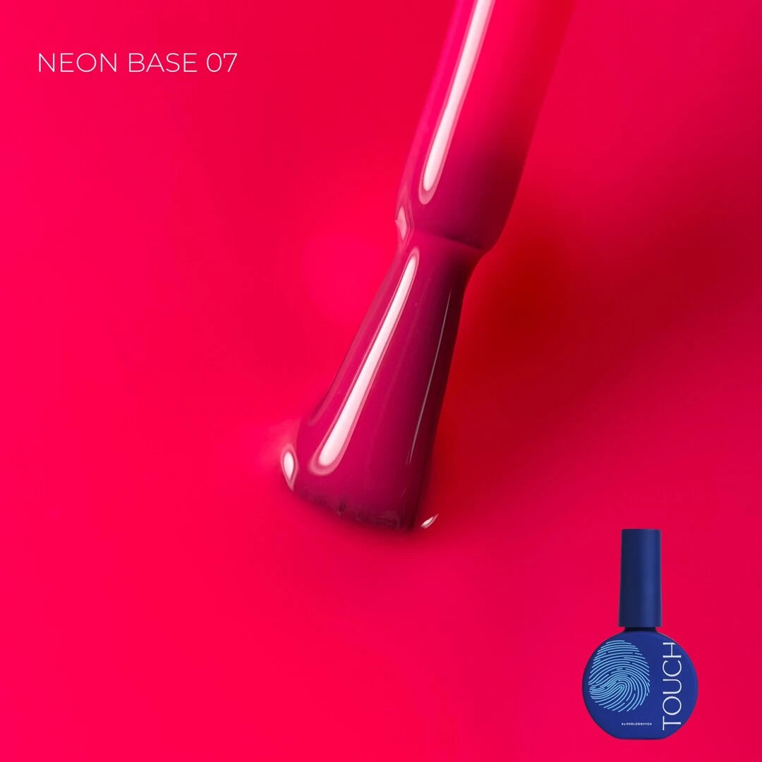 TOUCH Neon Base #07 self-leveling pink nail base in 13ml bottle