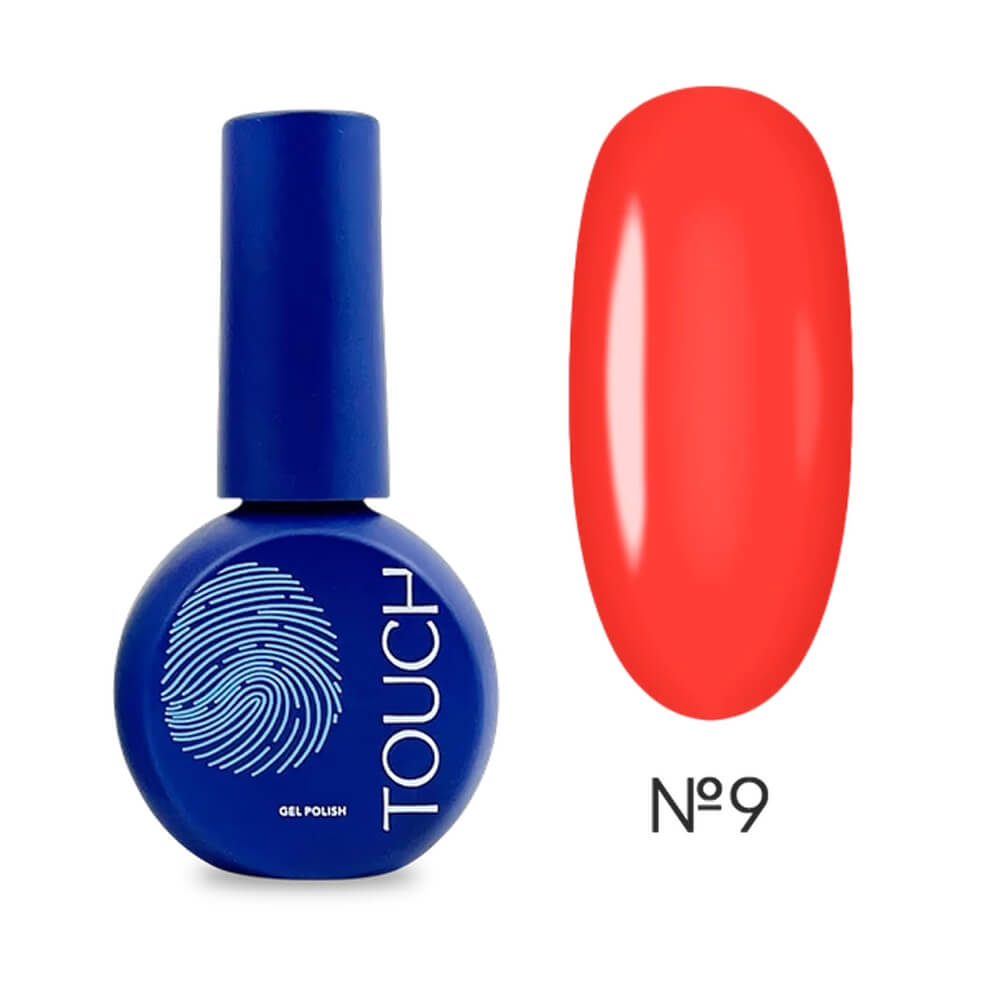 TOUCH Solo #9 vivid orange 3-in-1 gel polish for toenails 9ml