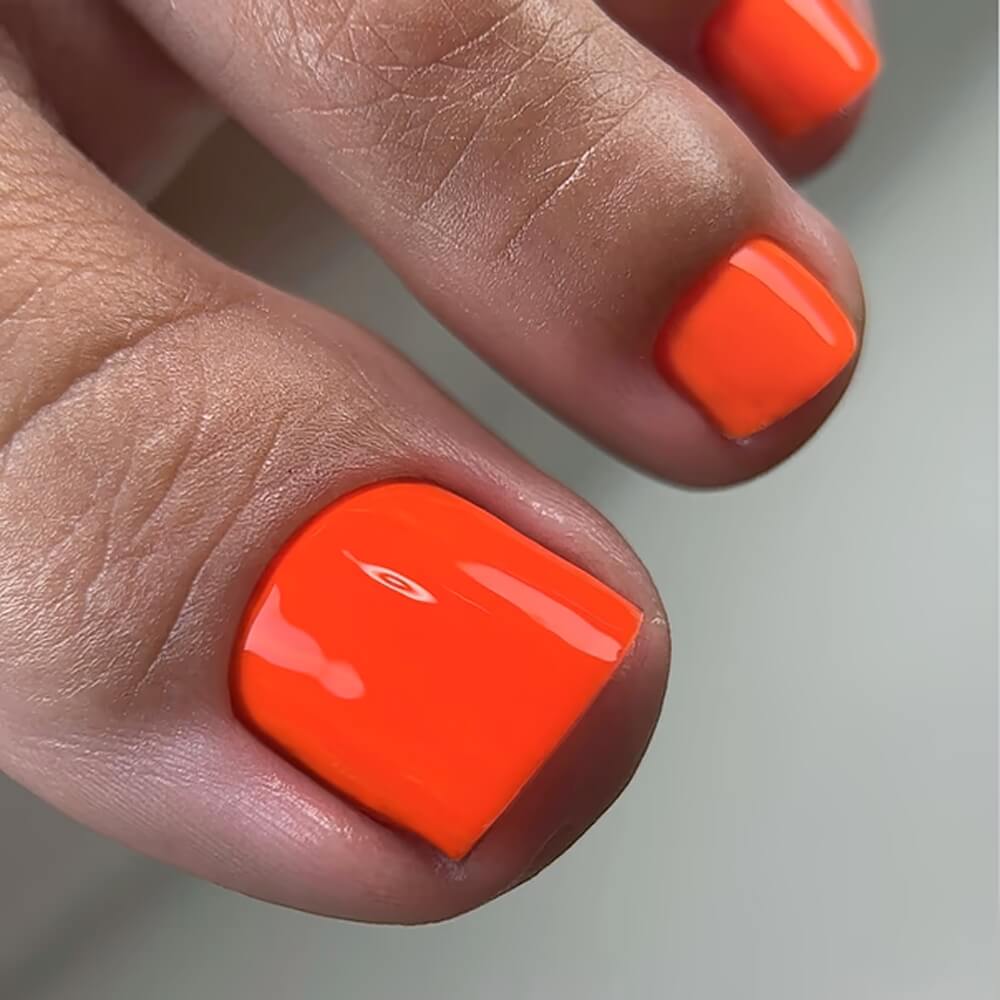 TOUCH Solo #14 neon orange one-phase gel polish for pedicure 9ml