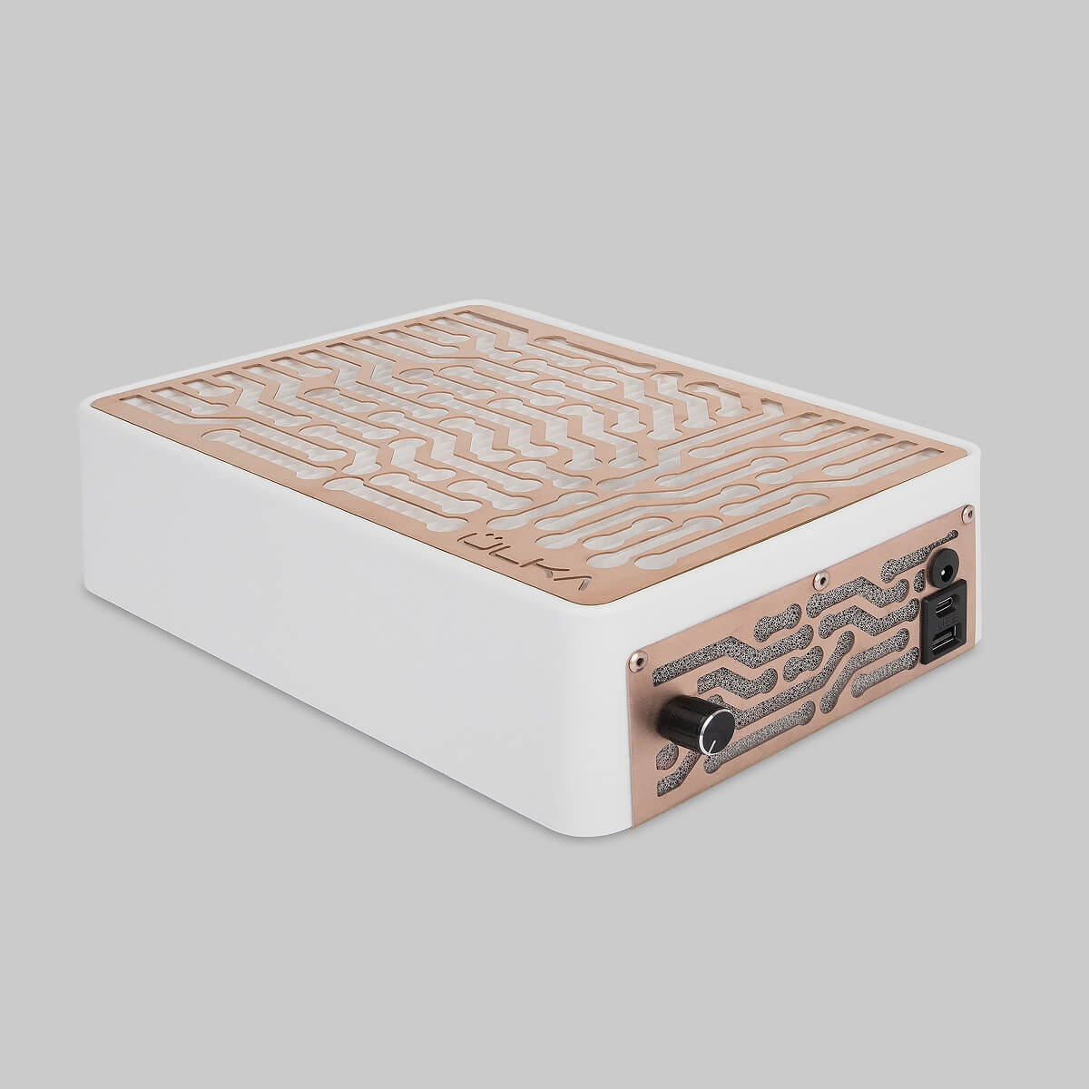 ULKA - Nano White with Pink Gold Grill, Nail Dust Collector