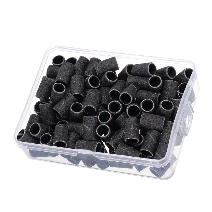 Nail Sanding Ring Bands 80/120/180 Grit Electric Manicure Drill Grinding Heads UV Gel Polish Removal Pedicure Abrasive Tools