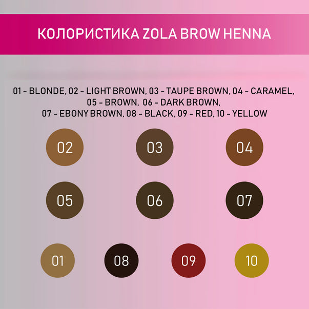 ZOLA - Professional Henna for Eyebrows 03 Taupe Brown, 5g