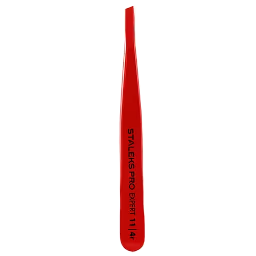 STALEKS PRO EXPERT 11/4R EYEBROW TWEEZERS (SLANT, RED COLOR) TE-11/4R - STALEKS™