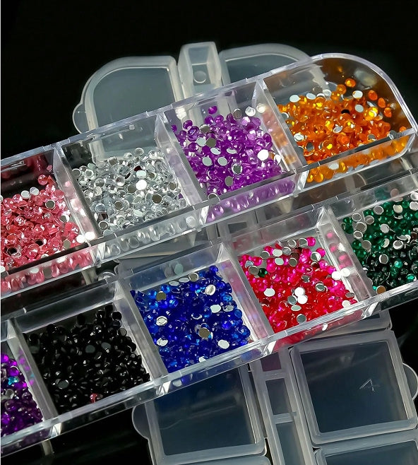 Colorful Nail Rhinestone Box