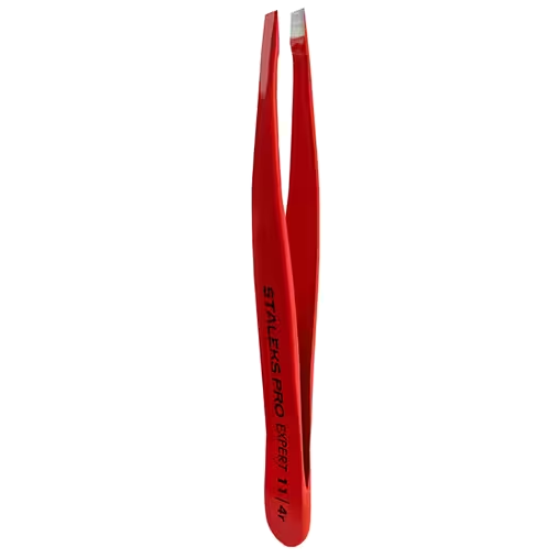 STALEKS PRO EXPERT 11/4R EYEBROW TWEEZERS (SLANT, RED COLOR) TE-11/4R - STALEKS™