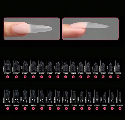 Two-part dual nail forms for builder gel and polygel