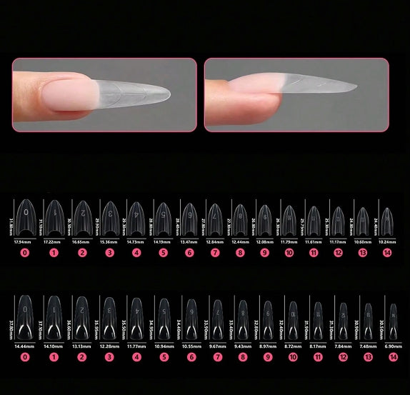 Two-part dual nail forms for builder gel and polygel
