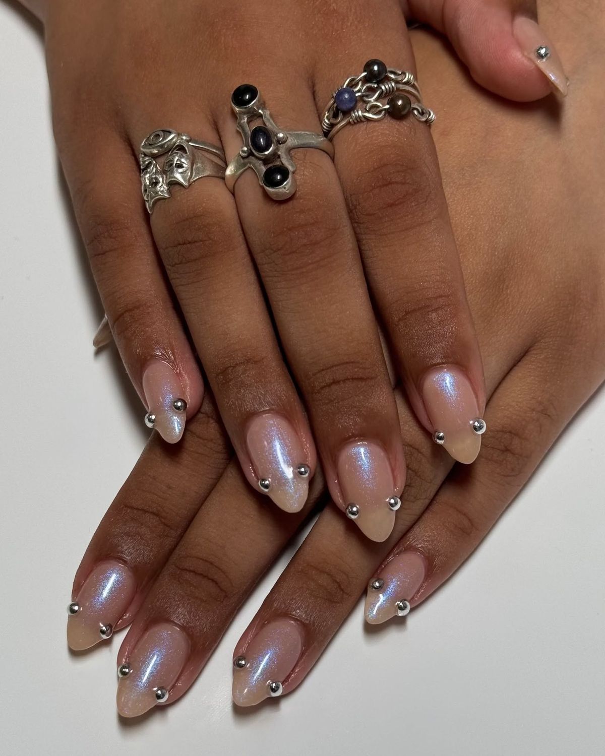 Pearl Beads Nail Art Kit Gold & Silver