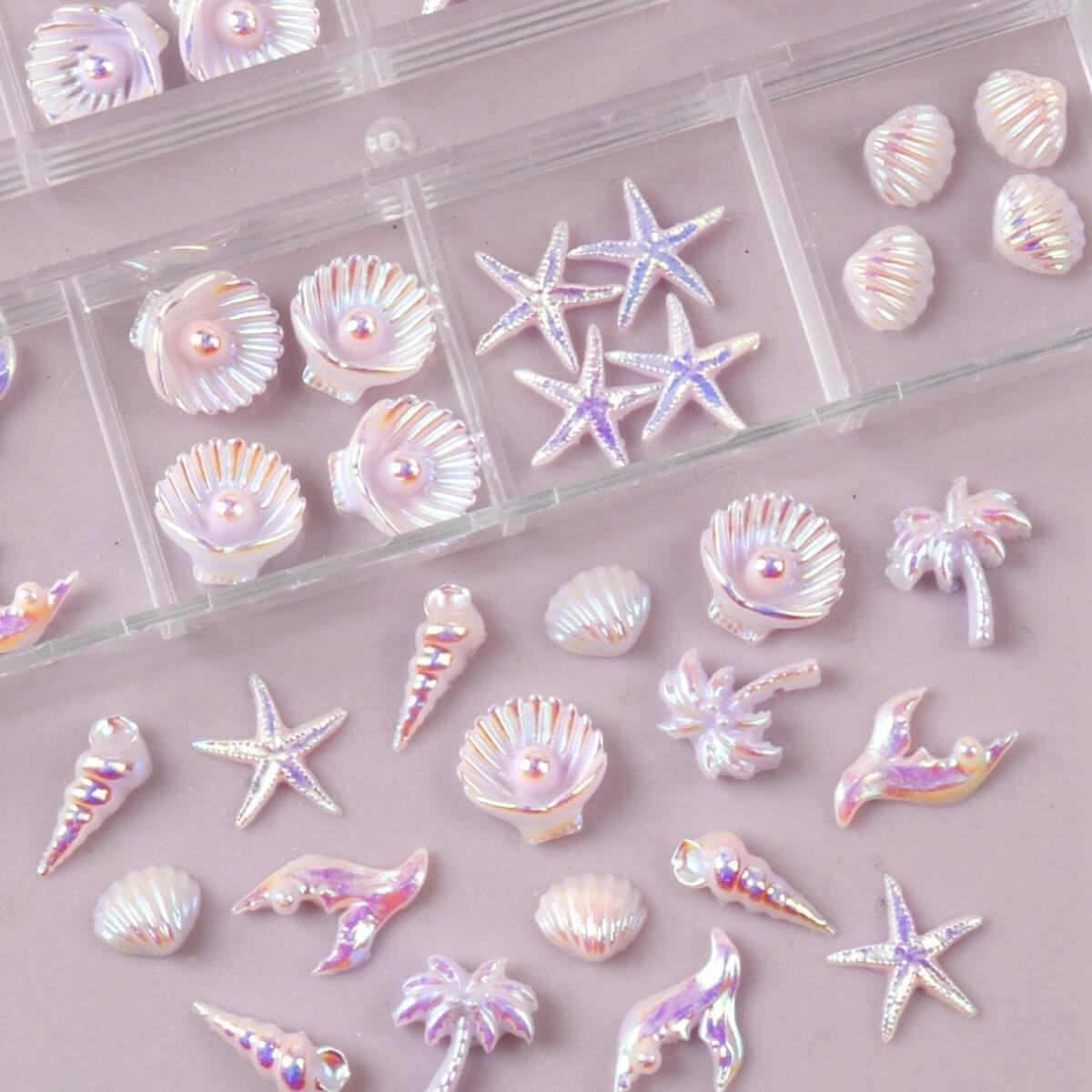 Pink Beach Nail Art Charms Set