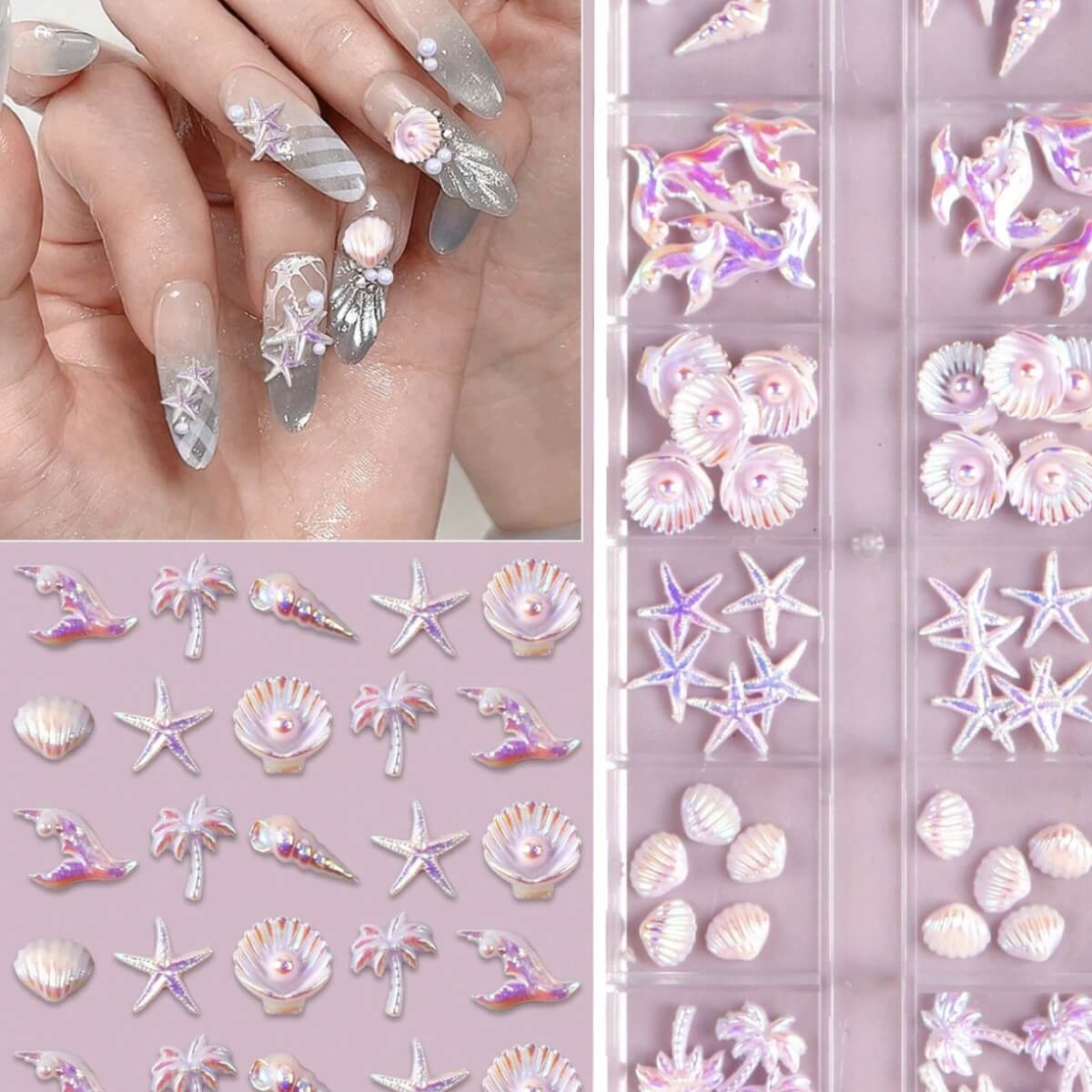 3D Summer Nail Decorations 72pcs