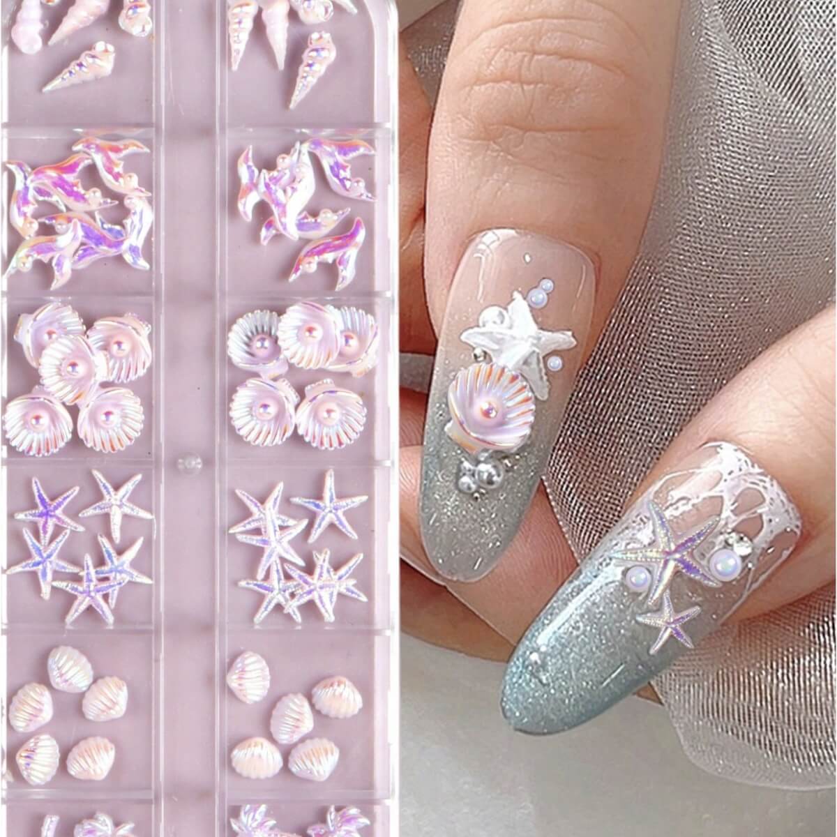 3D Beach Theme Nail Art Set