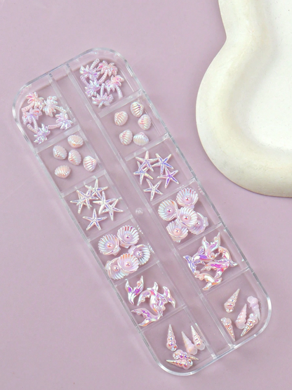 3D Summer Beach Nail Charms Set (72 pcs) for Nail Techs