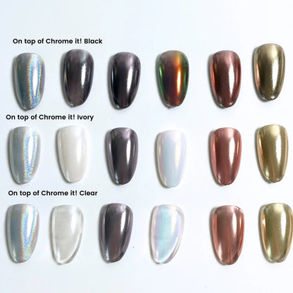 Nail Thoughts - NTT-CB -Chrome It! Black Non-Wipe Gel