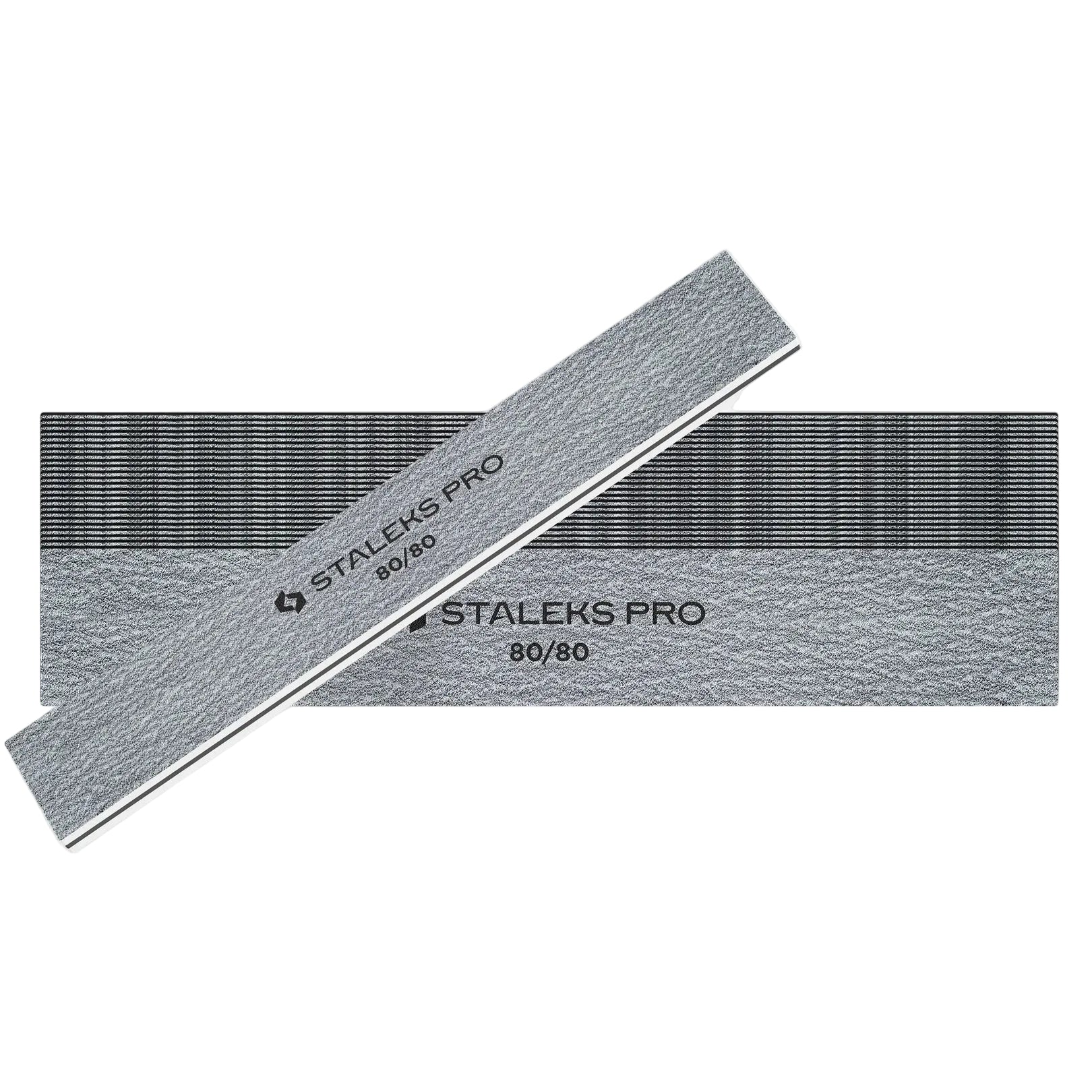 STALEKS - Straight wide mineral nail file 80/80 grit (25 pcs) NF-30-80/80-25