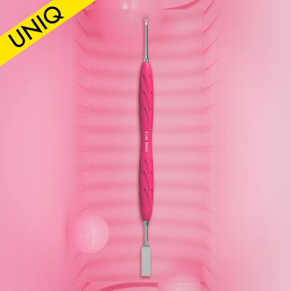 Manicure Pusher With Silicone Handle "Gummy" UNIQ 11 TYPE 1 (Flat Straight Pusher + Ring) PQ-11/1- STALEKS