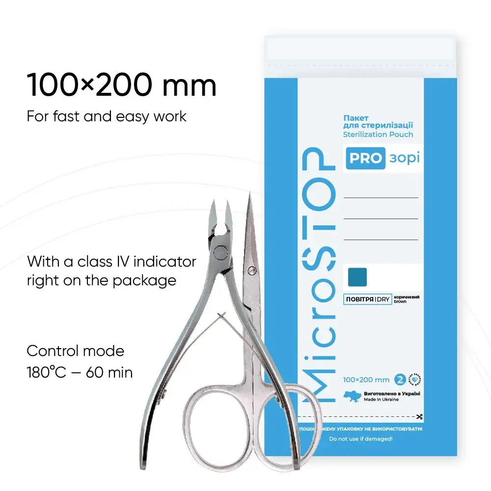 MicroStop PROzori Sterilization Pouches Class 4 Indicator- 100x200 mm (100 Pcs)