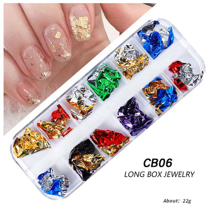 Foil Kit Fragments DIY Aluminum Paper Nail Stickers Flakes