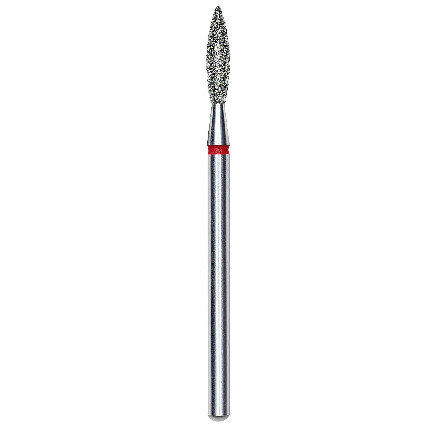 DIAMOND NAIL DRILL BIT, "FLAME", RED, HEAD DIAMETER 2.3/10MM (FA10R023/10) - STALEKS™