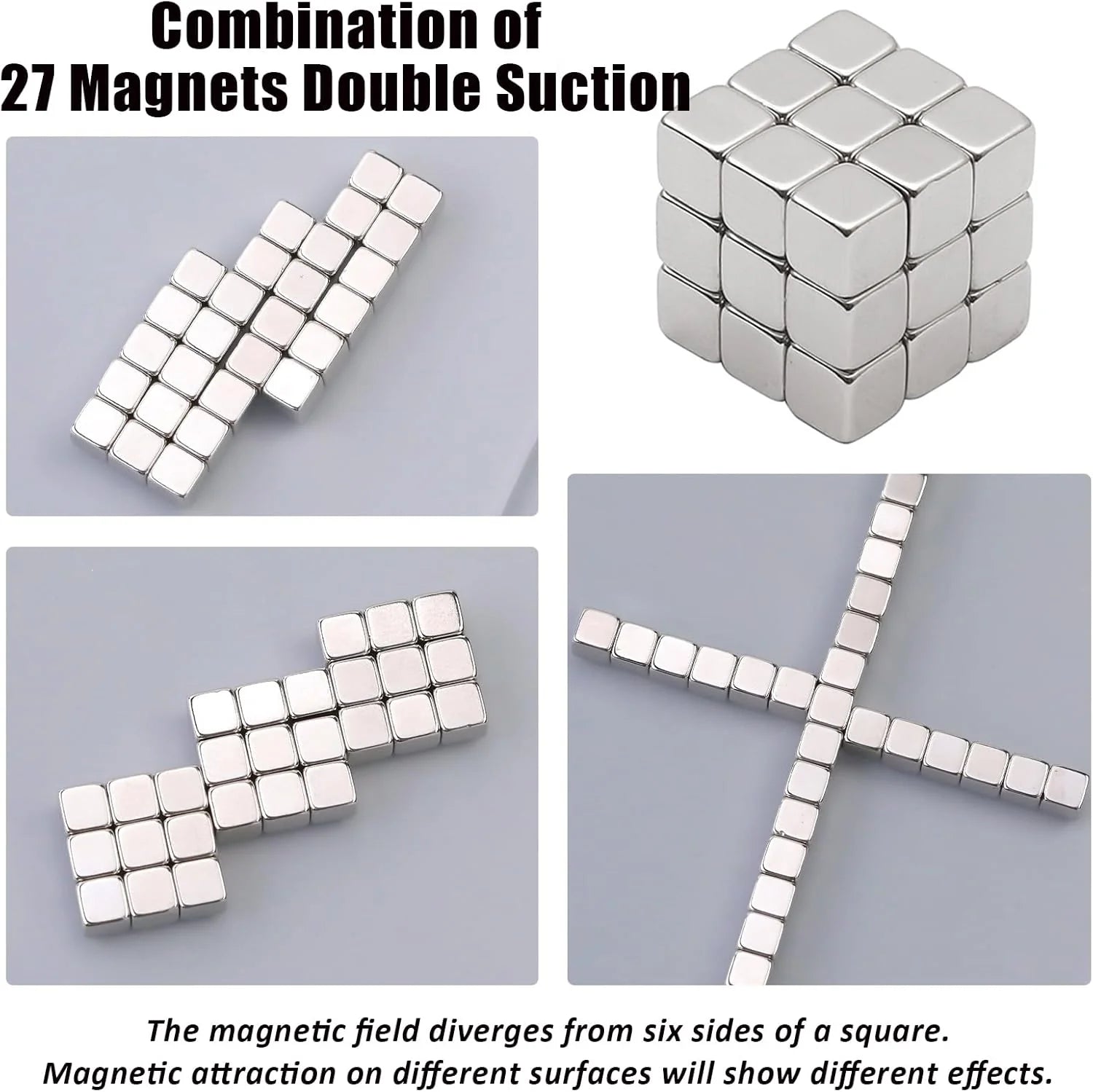 27Pcs -Cat Eye Nail Magnet Tool Square Magnet