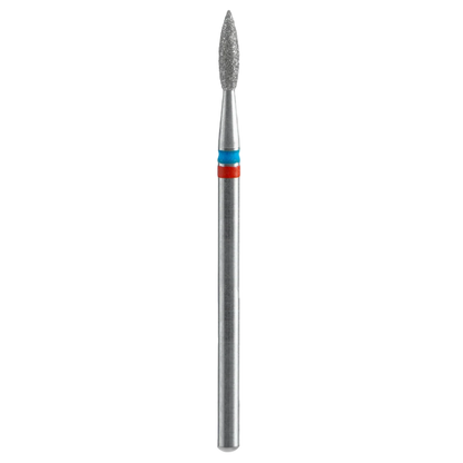 STALEKS Diamond Nail Drill Bit DUO Pointed Flame FA11RB021/8, Red-Blue, 2.1/8mm
