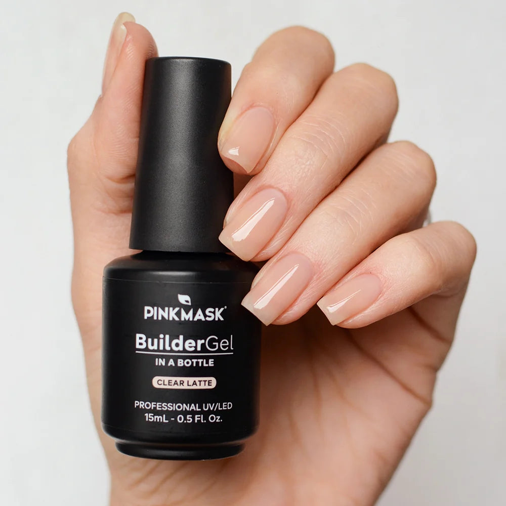 Pink Mask - Builder Gel Clear Latte, 15ml and 30g