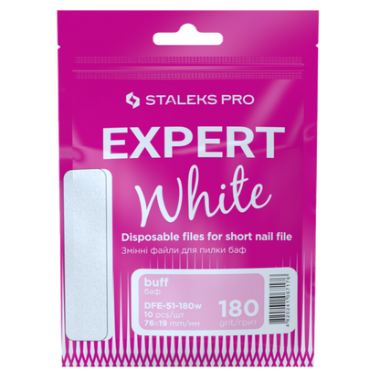 Disposable White Files For Short Nail File (Grinding File) EXPERT 51 (10 Pcs)- STALEKS