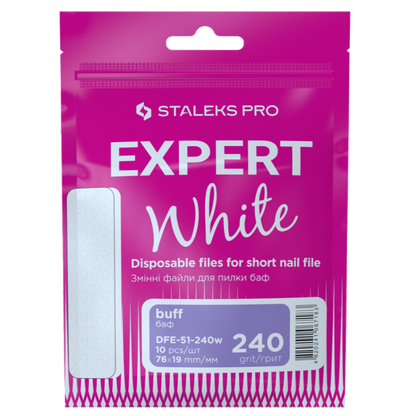 Disposable White Files For Short Nail File (10 Pcs) DFE-51 - STALEKS
