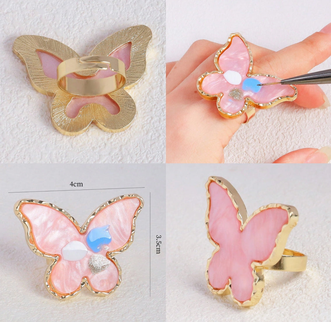 Butterfly Nail Color Palette Ring for Gel Mixing