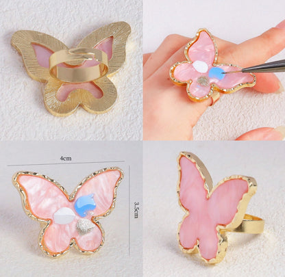 Butterfly Nail Color Palette Ring for Gel Mixing