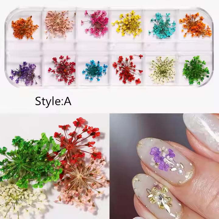 MIX DRIED FLOWERS FOR NAIL ART DESIGN (#A)