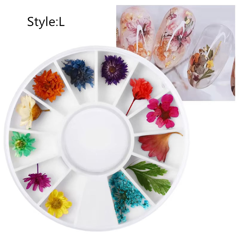 MIX DRIED FLOWERS FOR NAIL ART DESIGN #L