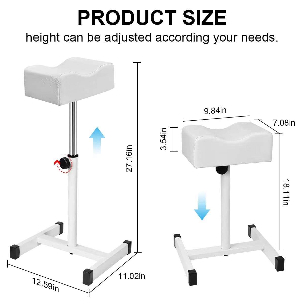 Adjustable Pedicure Foot Rest Stool 360° Rotating