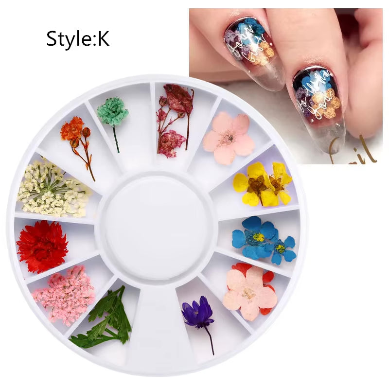 MIX DRIED FLOWERS FOR NAIL ART DESIGN #K