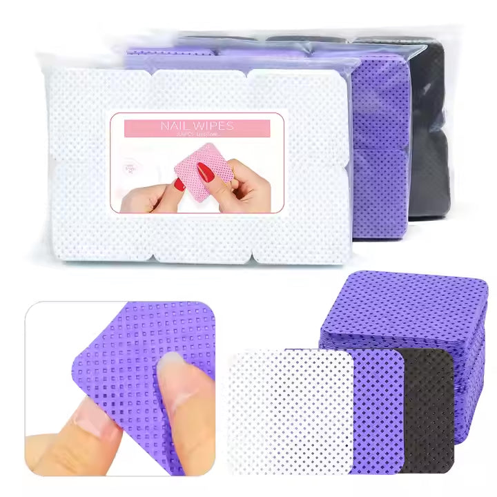 300pcs/bag Colorful Gel Polish Remover Pad Cleaning Cotton Sheet Lint-free Nail Wipe